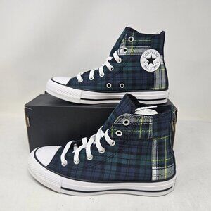 Kid's Converse Chuck Taylor All Star Hi Plaid Dragon Scale Green Shoes
